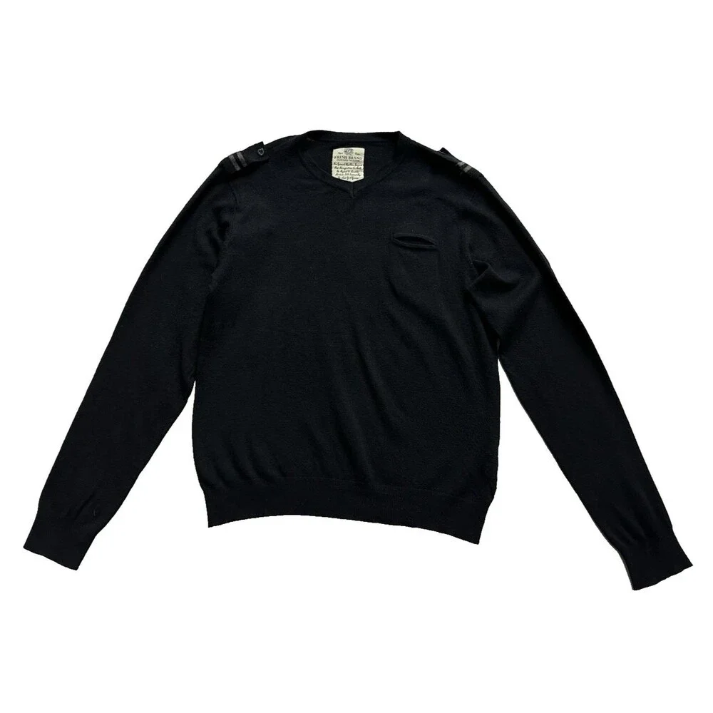 Fresh brand Men size small V-neck black long sleeve sweater